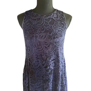 Altar'd State Navy Lace Fit Flare Dress Small Keyhole Back USA Made thumbnail 4