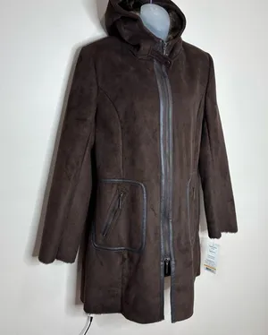 Via Spiga Deadstock 90s Y2K vintage brown espresso Long Coat size small NWT new thumbnail 2