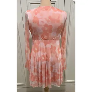 See You Monday Floral Mesh Empire Waist Dress‎ Retro 70's Groovy thumbnail 5