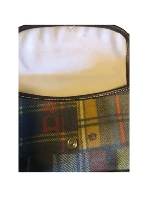 Dooney & Bourke Green Yellow Plaid Crossbody Bag with BLUE DUCK charm, Vintage thumbnail 7