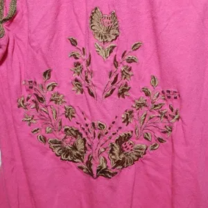 Free People ruffled elastic waist embroidered top thumbnail 4