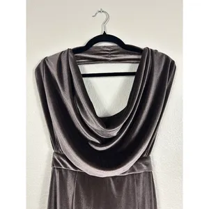 Womens Velvet‎ Cowl Neck Velvet Sleeveless Dress L Open Back Holiday New Year's thumbnail 10