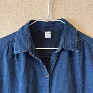 Old Navy Dark Wash Denim Button Front Shirt Dress XS thumbnail 2