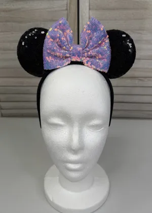 DISNEY Sequined Minnie Ears/Headband Black/Lavender-OS thumbnail 1