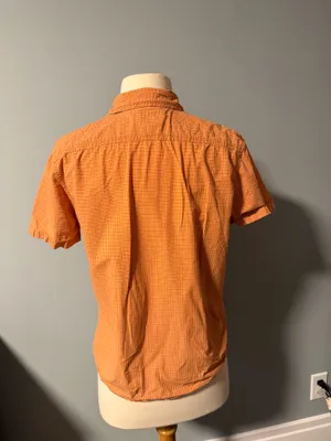 Vintage Y2K Abercrombie and Fitch Orange Gingham Check Button Down Shirt thumbnail 2