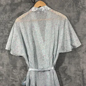 Vintage St Michael Floral Wrap Robe Short Sleeve Waist Belt Size 8/10 thumbnail 10