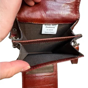 👜 Vintage Kilim Turkish Leather Crossbody Bag Rug Tapestry Organizer Purse 👜‎ thumbnail 9