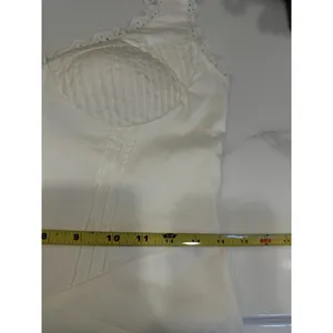 White Babydoll Corset Dress Eyelet Trim Sz.Medium Renaissance Fairy Coquette NEW thumbnail 8