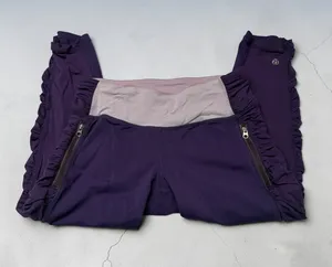 Lululemon Purple Run: In‎ The Sun Crop Ruched Leggings Size 6 thumbnail 1