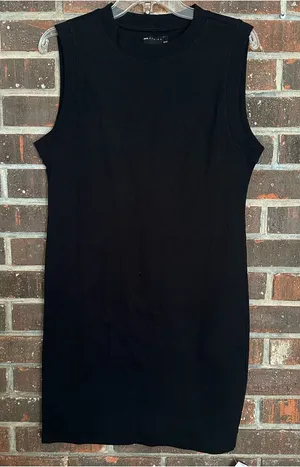 NWT ASOS DESIGN 90s ribbed mini tank dress in black thumbnail 1