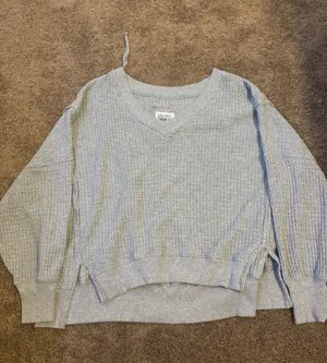 American Eagle Sweatshirt V-Neck Waffle thumbnail 1