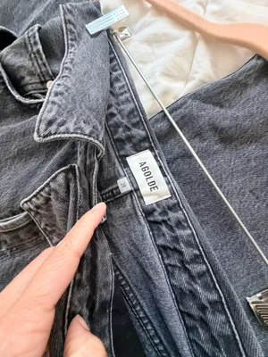 Agolde Echo Taper fold over mid waist Zephyr vintage washed black jeans 29 thumbnail 13