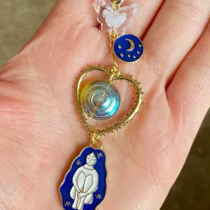 Handmade Kawaii retro y2k whimsical fairy Star girl phone strap/accessory/keychain/bag charm/display🌙🌠⭐️🌀 thumbnail 3