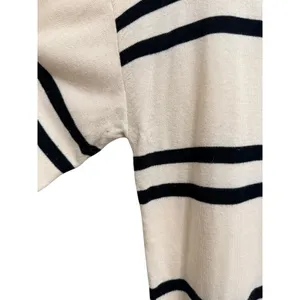 Banana Republic forever sweater Nautical Striped Knit Crew Neck Beige Black M thumbnail 4