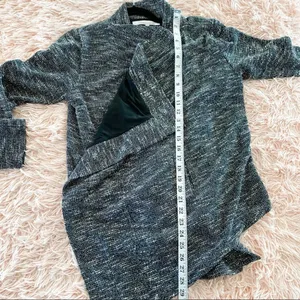 Lovers & Friends Marled Drape Cardigan in Black White Small thumbnail 6