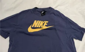 Nike Slate Blue Crewneck Sweatshirt with Yellow Print thumbnail 1