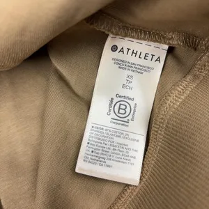 Athleta Hoodie Womens XS Brown V-Neck Pullover Jersey Pockets Logo Stretch thumbnail 6