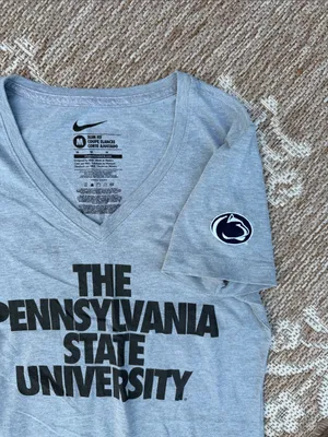Nike Women’s Light Gray Penn State V-Neck Tee thumbnail 2