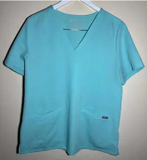 FIGS Technical Collection Scrub Top Size L Cyan thumbnail 1