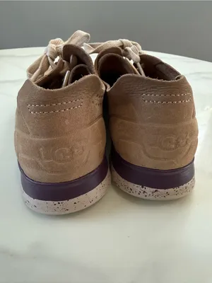 UGG Women's Suede Perforated Lace-Up Sneaker - Taupe thumbnail 3