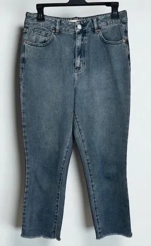 Pacsun Blue High-waisted Frayed Hem Classic Mom Jeans Size 28 100% Cotton thumbnail 1
