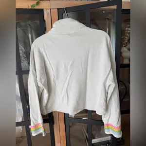 Something Navy Rainbow Applique set 1/4 zip crop pullover sweatpants embroidery thumbnail 10