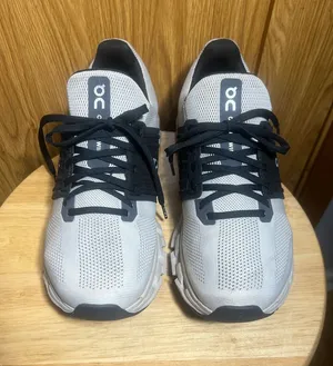 On Running Light Gray and Black Men's Athletic Running Shoes thumbnail 1