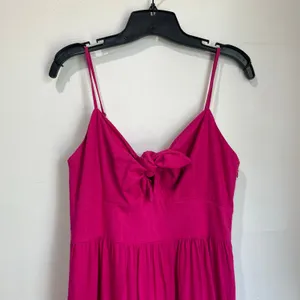 Loft Pink Sleeveless Midi Dress Size 2 Bow‎ Front Tiered Coquette Barbiecore thumbnail 6