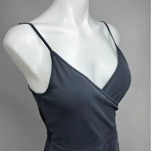 Abercrombie & Fitch Grey Camisole Sleeveless Faux Wrap V-Neck Skort Romper Sz S thumbnail 6
