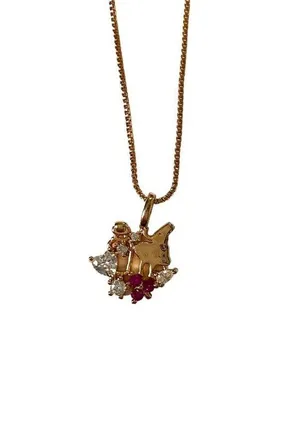 Disney Gold Charm Necklace Handmade Etsy Fantasy thumbnail 1