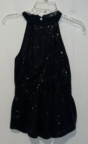 BKE Black Sequin Halter B thumbnail 1