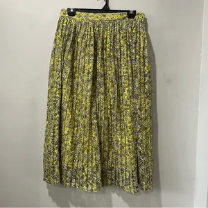 Who What Wear Maxi Skirt Women Size 6 Floral Pleated‎ Layered Yellow Black White thumbnail 4