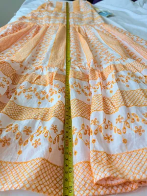 NWT CeCe Embroidered Cotton Maxi Dress White Orange Floral Size 10 thumbnail 13