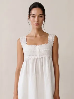NWT few moda Kaylor Sorella Cotton Top size 8 white eyelet lace tank square neck thumbnail 3