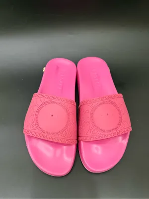 VERSACE Hot Pink Medusa Palazzo Pool Slides MISSING MEDUSA thumbnail 2