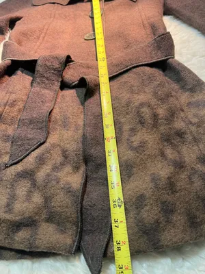 Women’s TRIBAL Wool Blend Coat: brown with Jaguar Print Size:4 thumbnail 15