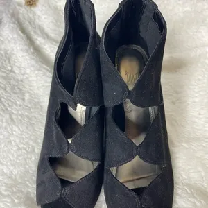 IMB suede black boot shoes with peep hole size‎ 7 thumbnail 5