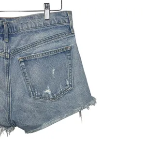 Agolde Light Blue Distressed Denim Jean Shorts thumbnail 11