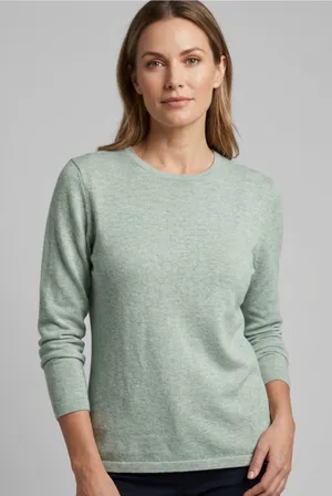 Cutter & Buck Silk Cashmere Crewneck Sweater Ladies Size L Y2K Minimalist Preppy thumbnail 1