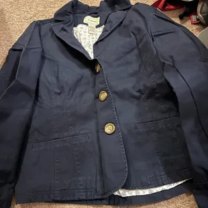 LL‎ bean navy blazer jacket 12 Blue thumbnail 5