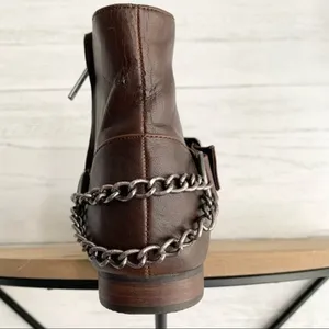 Zara TRF Brown Pointed Booties with Chain Detail thumbnail 4