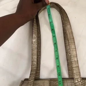 Grey Silver croc pattern mini shoulder handbag purse silver tone buckle cargo pocket 2000s Y2K thumbnail 7