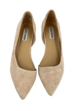 Steve Madden Audriana Beige Suede Pointed-Toe D'Orsay Flats Size 9 Quiet Luxury thumbnail 1