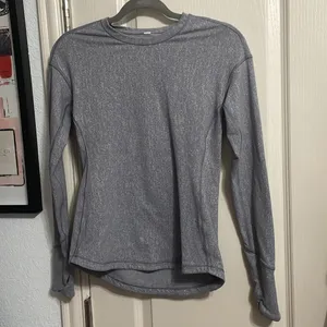 Lululemon‎ Outrun Long Sleeve Arctic/Ice Gray Suited Jacquard Athleisure Winter thumbnail 3