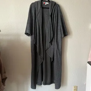 Free People Grey Slouchy Long Sweater Cardigan Duster Knit thumbnail 3