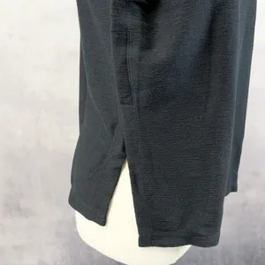 Max Studio Womens Top‎ L Black Mock Neck Button Sleeve Minimalist Quiet Luxury thumbnail 6