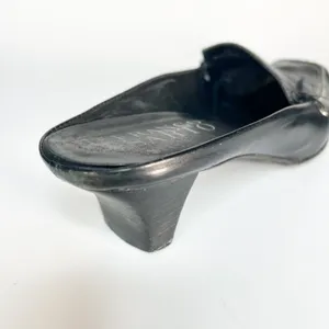 Franco Sarto Black Leather Kitten Heels Mules Shoes Women 7 thumbnail 9
