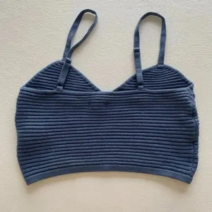 Aerie Blue Ribbed Bralette Crop Top | Size Small | Seamless Stretch thumbnail 2