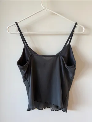 Charcoal grey sheer mesh cami Gray Size XS thumbnail 4