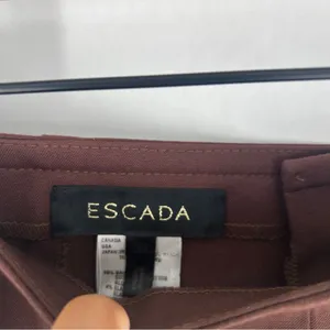 Escada Chocolate Brown Stretch‎ Cotton Mid Rise Crop Flare Pant Size 8 thumbnail 6